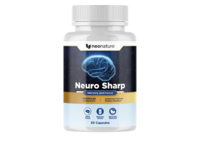 Neuro Sharp supplement bottle with safety certifications